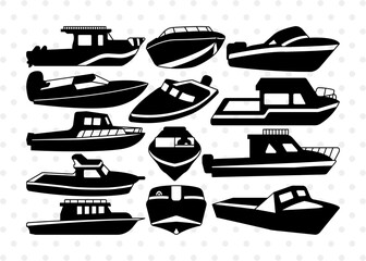 Speed Boat Silhouette, Speed Boat SVG, Motor Boat Svg, Yacht Svg, Boat Svg, Speed Boat Bundle, SB00828