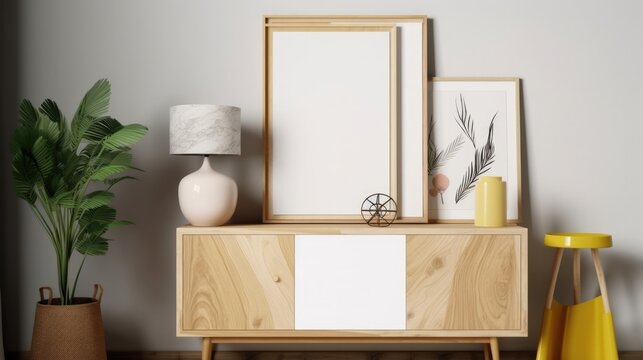 Modern Interior Design Background. Stylish Frame Mock up. Generative AI.