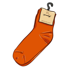 Vector Cartoon Illustration - New Socks with Paper Label
