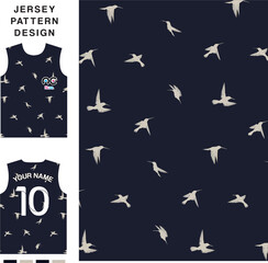 Obraz na płótnie Canvas Abstract bird pattern concept vector jersey pattern template for printing or sublimation sports uniforms football volleyball basketball e-sports cycling and fishing Free Vector.