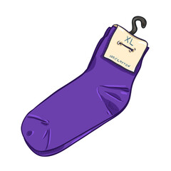 Vector Cartoon Illustration - New Socks with Paper Label