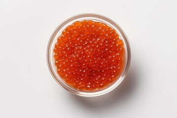 Delicious red caviar, isolated on a solid background, generative AI