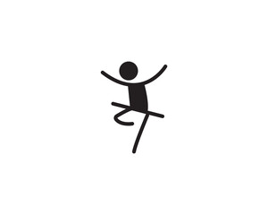 Fototapeta na wymiar Ballet silhouette sport icon vector symbol design illustration