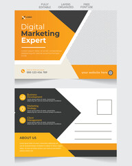 Modern and creative corporate business postcard editable template design