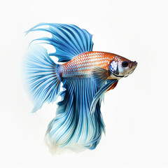 Fototapeta premium Generative ai: Betta fish isolated white background