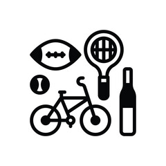 Black solid icon for sports 