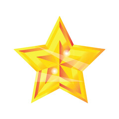 Fototapeta premium 3d golden sparkling star, 3d creative multicolor star, golden gradient star shape