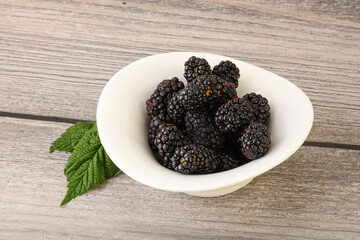 Natural organic blackberry in the bowl