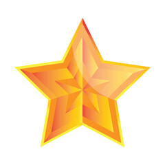3d golden sparkling star, 3d creative multicolor star, golden gradient star shape