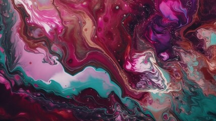 Obraz na płótnie Canvas Colorful (spangle, mythical, concord, grape, ruby shade, kismet) liquid marble background, Generative AI