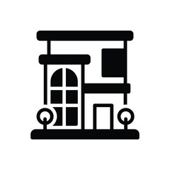 Black solid icon for house 
