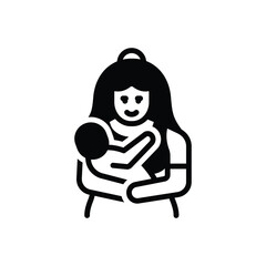Black solid icon for mothers 