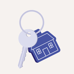 House Key With Keychain.