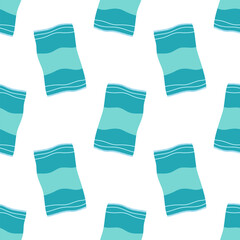 cartoon seamless pattern with colored beach towel