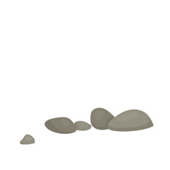 Gray stones. Nature background element. Vector cartoon illustration.