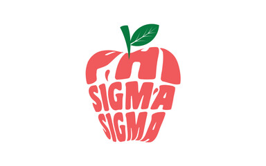Phi sigma sigma Greek letters, Phi sigma sigma apple design - obrazy, fototapety, plakaty