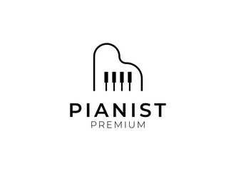 Piano logo design. Simple piano logo