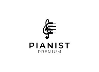 Obraz premium Piano logo design. Simple piano logo