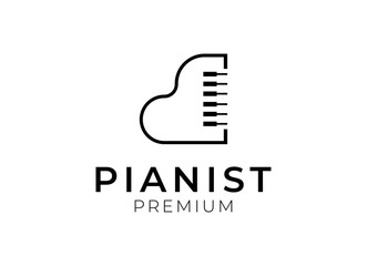 Piano logo design. Simple piano logo