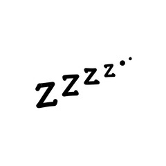 Doodle comic book text sound effects with ZZZ lettering, apnea snoring, sleep, dream, nap or slumber isolated symbol