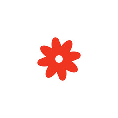 Gardening and horticulture tools. A red flower. Flat design on white background. Vector illustration.