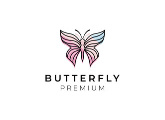 Fototapeta premium Butterfly logo. Luxury line logotype design. Universal premium butterfly symbol logotype.