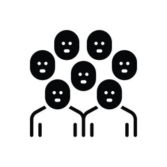 Black solid icon for crowd 