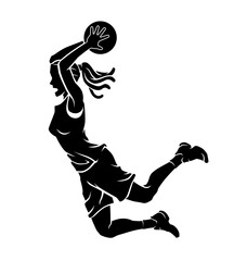 Two Hand Dunk, Female Basketball Action
