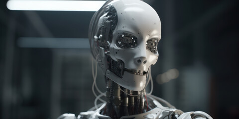 Obraz na płótnie Canvas Futuristic Humanoid AI: The Future of Technology. Generative AI