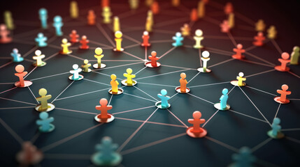 Concept de réseau social professionnel, connections entre personnes 
