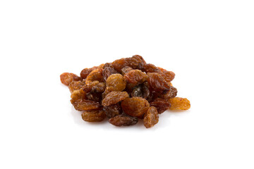 Sweet raisins on white