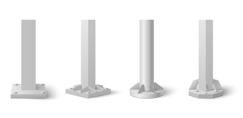 Metal pole with different shapes template set