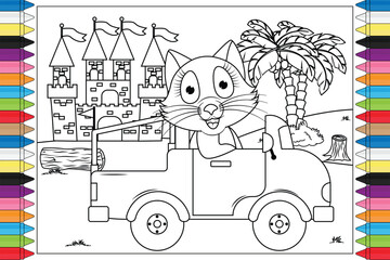 Obraz na płótnie Canvas coloring animal cartoon for kids