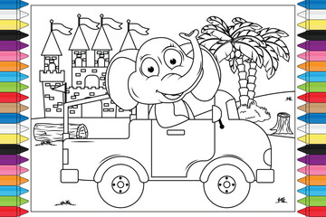 Obraz na płótnie Canvas coloring animal cartoon for kids