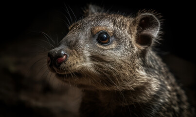 close up photo of hyrax in its natural habitat. Generative AI