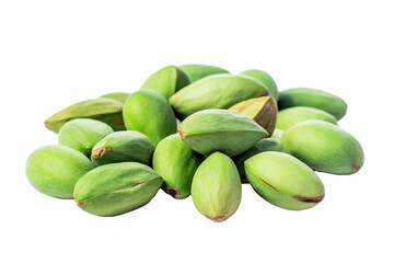 stock photo of fresh almonds on a pristine white background isolated PNG