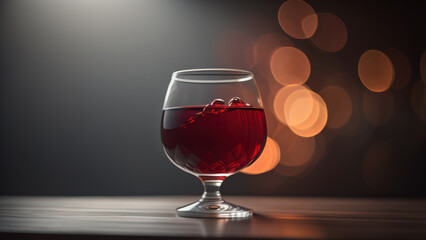 Wine Glass on light bokeh background. Generative AI