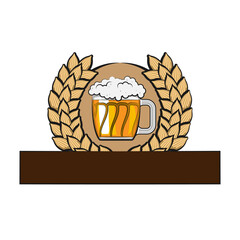 a glass of beer wreath on a white isolated background