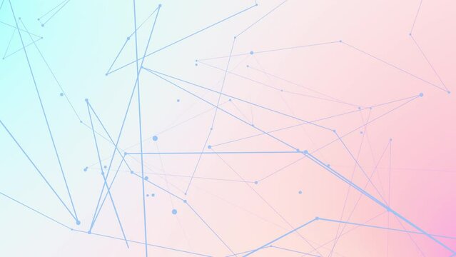 abstract 3D geometric animation of multiple connecting points on light colored background, 4K seamless loop live wallpaper