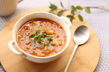 レンズ豆と野菜のミネストローネ風スープ