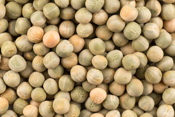 Whole dried green peas full frame