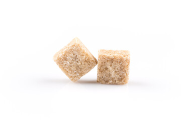 brown sugar cubes isolated
