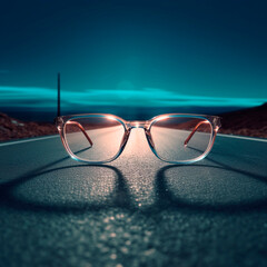 road leading to a source of light behind