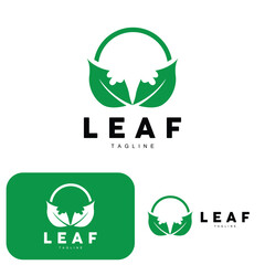 Green Leaf Logo, Ecology Natural Plant Vector, Nature Design, Illustration Template Icon