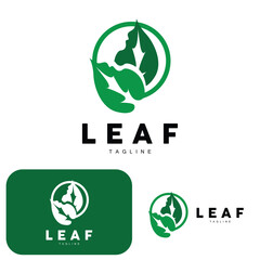 Green Leaf Logo, Ecology Natural Plant Vector, Nature Design, Illustration Template Icon