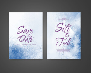 Wedding invitation with abstract watercolor background