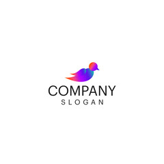 Bird gradient colorful logo design vector
