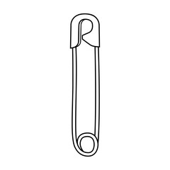 safety pin line vector illustration