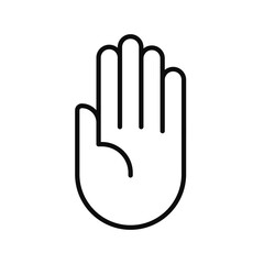 Obraz premium Vector high quality human hand line icon isolated. Do not enter concept illustration