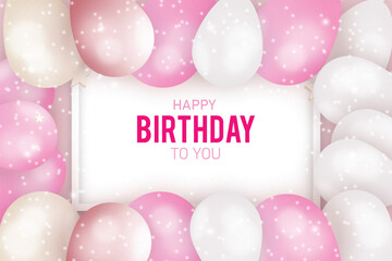 Happy Birthday Cute creative Background design with elements